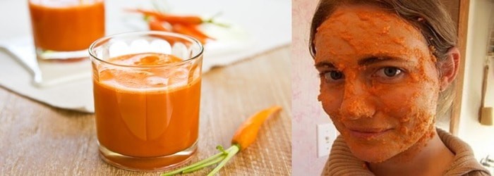 benefícios do suco de cenoura para a pele