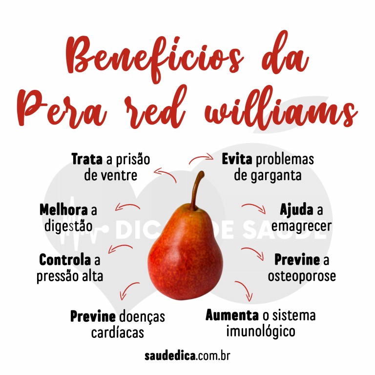 Benefícios da Pera Red Williams para saúde