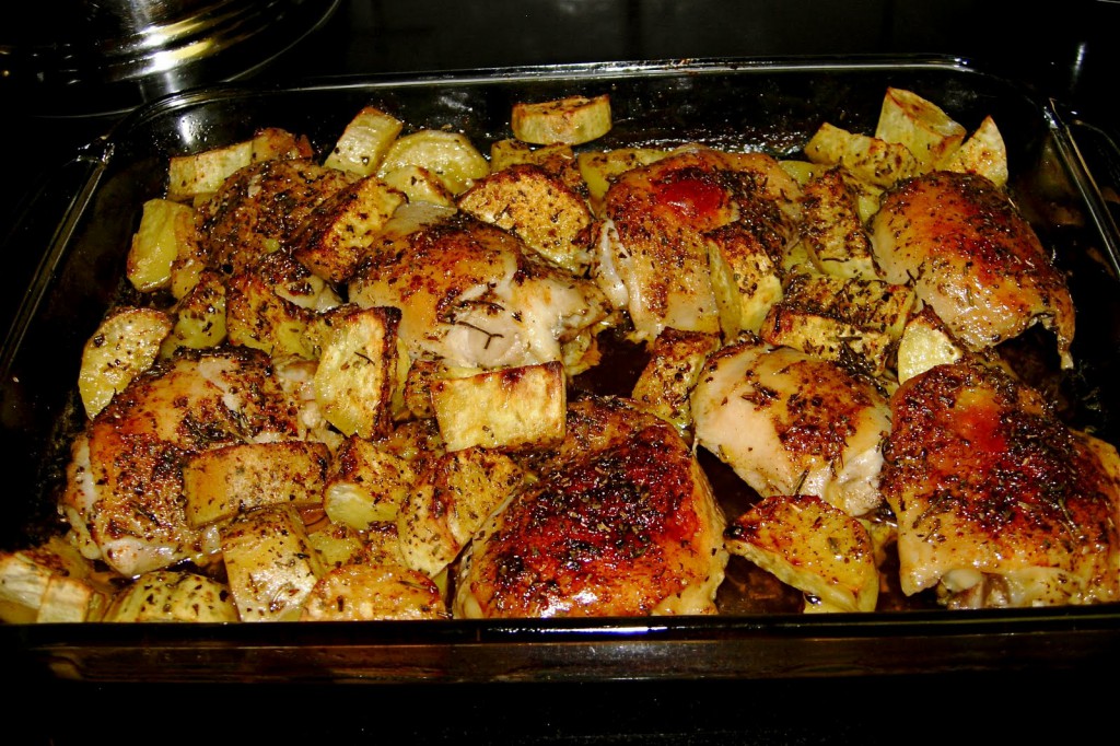 Frango ao Forno com Batata Doce Para Controlar a Diabetes