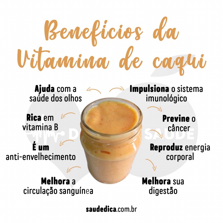 Benefícios da Vitamina de Caqui para saúde