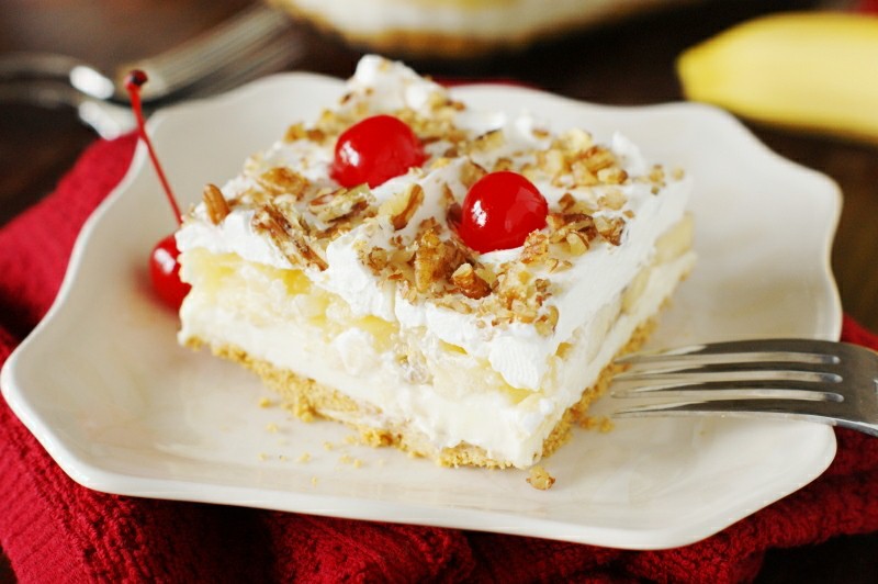 bolo de banana split