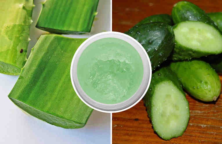 gel de pepino e aloe vera para rejuvenescer o rosto