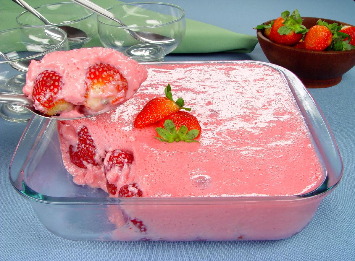 mousse de morango