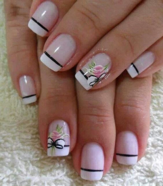 Unhas Francesinhas com Desenhos Unhas Francesinhas com Desenhos