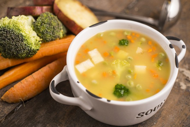 caldo de legumes para tratar diarreia