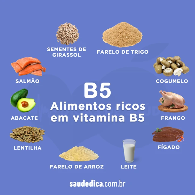 alimentos ricos em vitamina B5