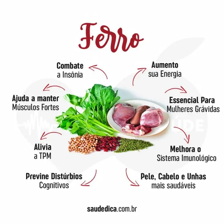 Ferro: o que é, para que serve, alimentos ricos, deficiência e excesso