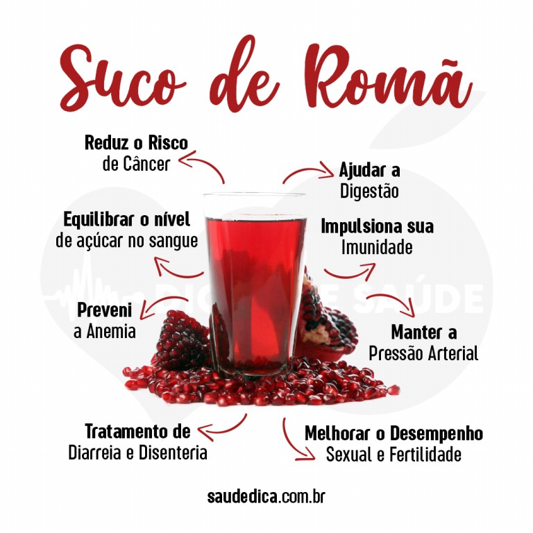 Suco detox de romã